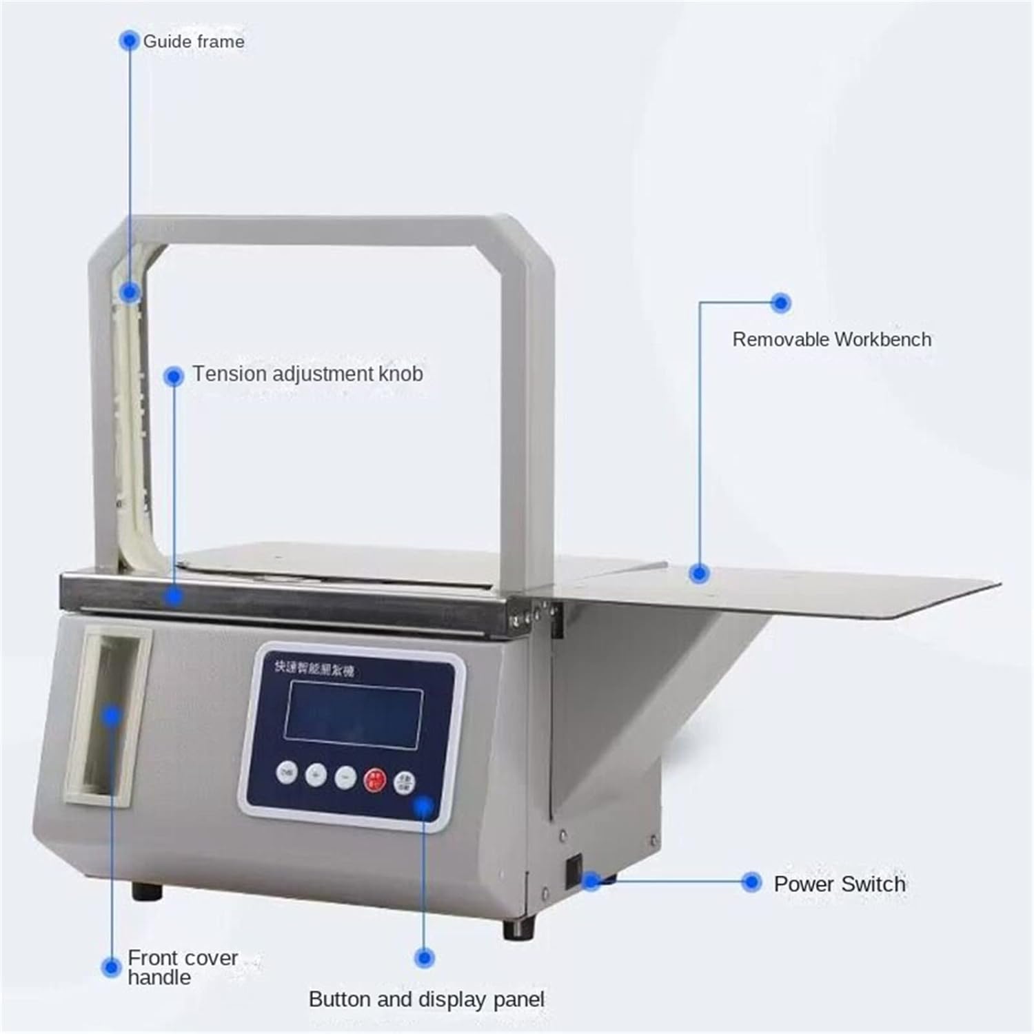 TEmkin Small Automatic OPP Tape Strapping Machine Photoelectric Intelligent Induction 20x16CM Supermarket Fresh Vegetable Tying Machine,35x28x22cm
