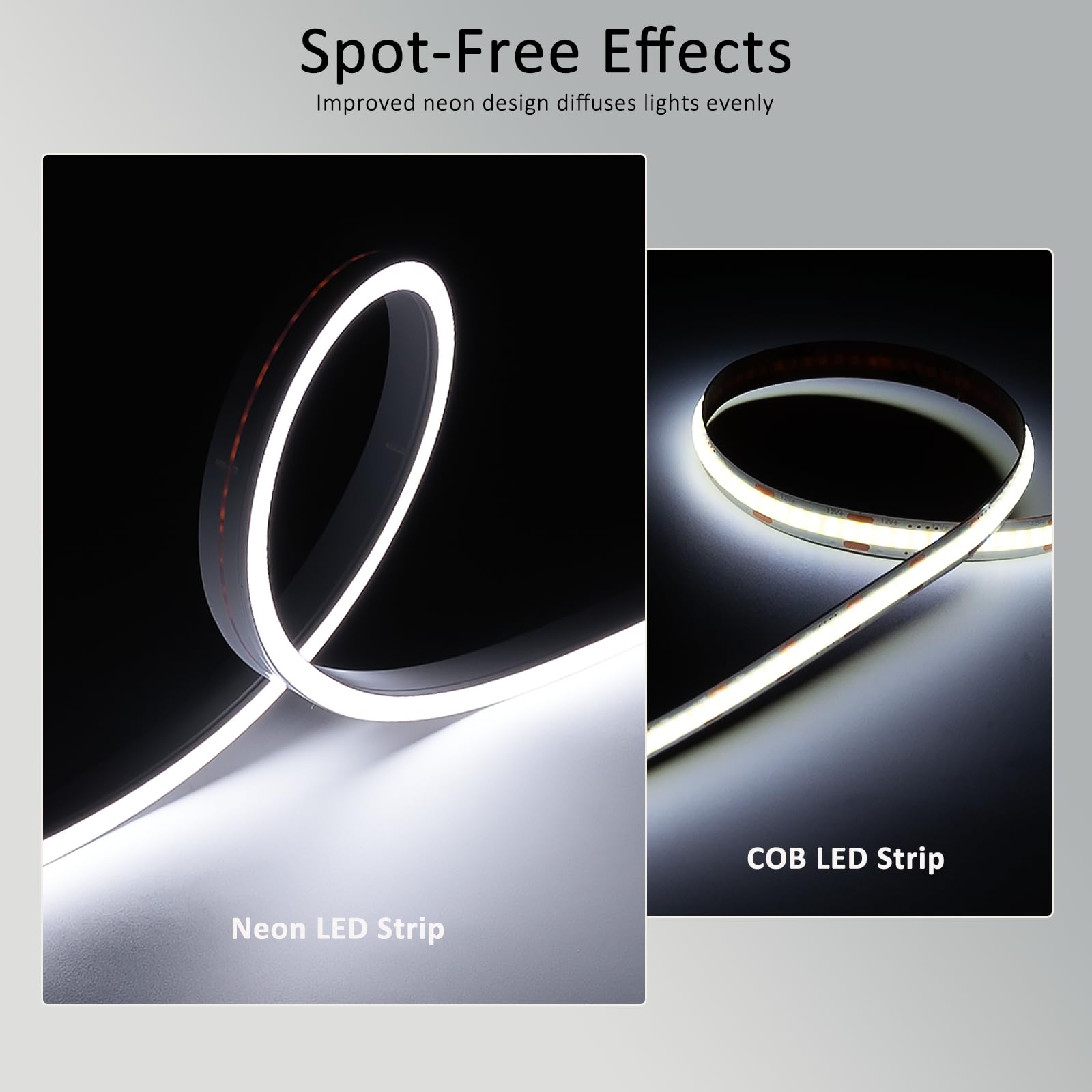 JOYLIT 24V Neon Striscia LED 5M 6000K Bianco Freddo, 6x12MM Flessibile Neon LED Strisce Silicone CRI 90+ IP67 Impermeabile Senza Punti Strip LED Per Cucina, Giardino (Alimentazione Non Inclusa)