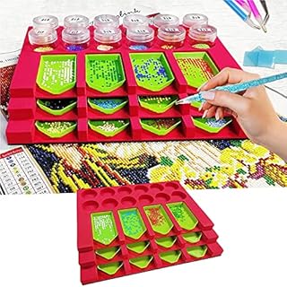 Diamond Painting Accessories Tray Organizer, Multi-Boat Tray Holder for Diamond Painting Kits,5d Diamond Arts Accessories and Tools, Diamond Painting Storage Containers for Rhinestones(12 Slots Tray)