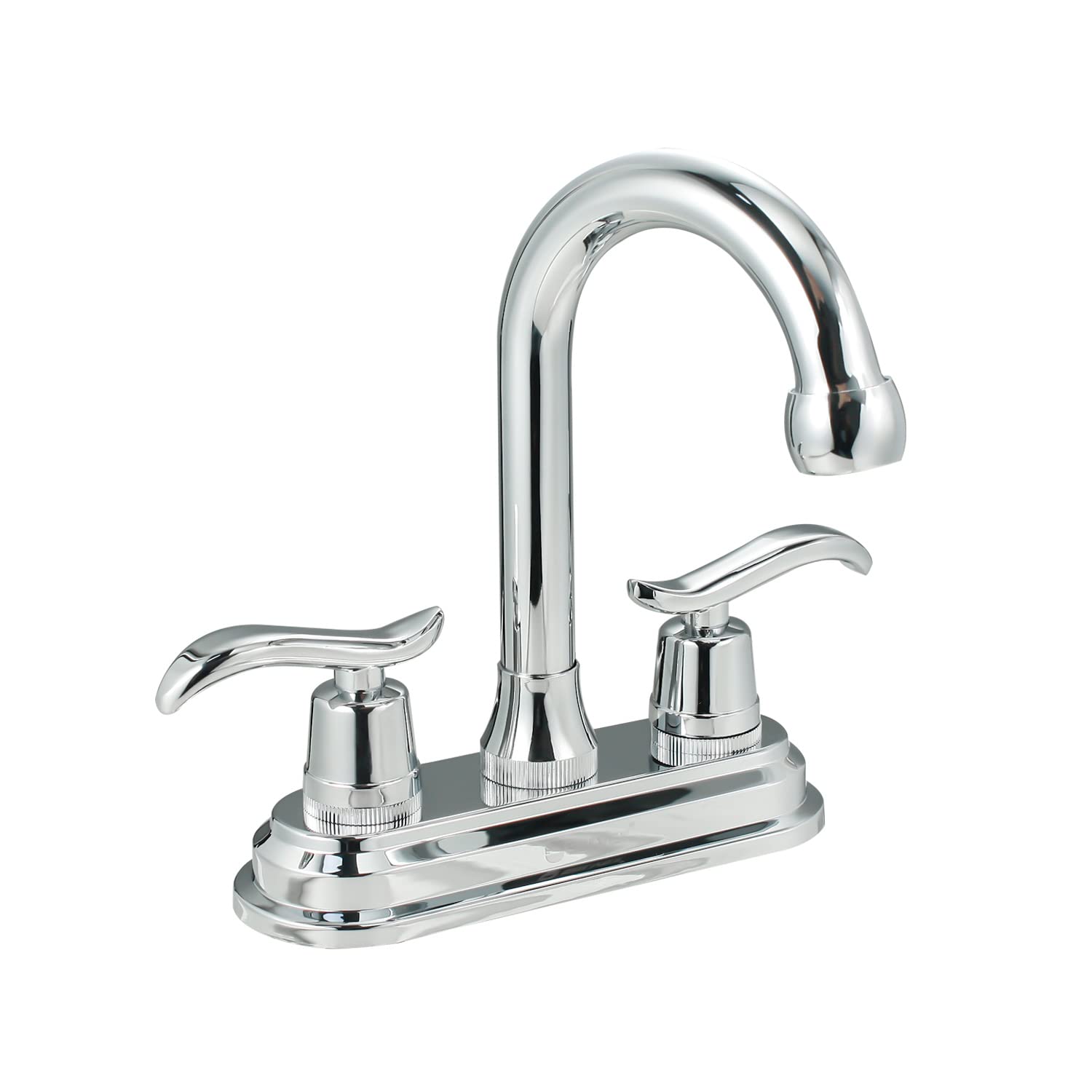 SOLVEX 2 Handle Bathroom Faucet,4 Inch Centerset Bathroom Sink Faucet 3 Hole Bathroom Faucet Chrome,Bathroom Basin Faucet with Deck Mounted Lever Handle,SP-40103