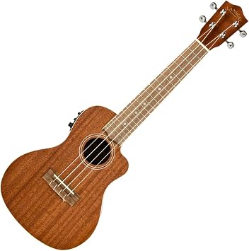Lanikai MA-CEC 4 String Ukulele, Electric Concert Cutaway Mahogany Ukulele, with Fishman Kula Preamp