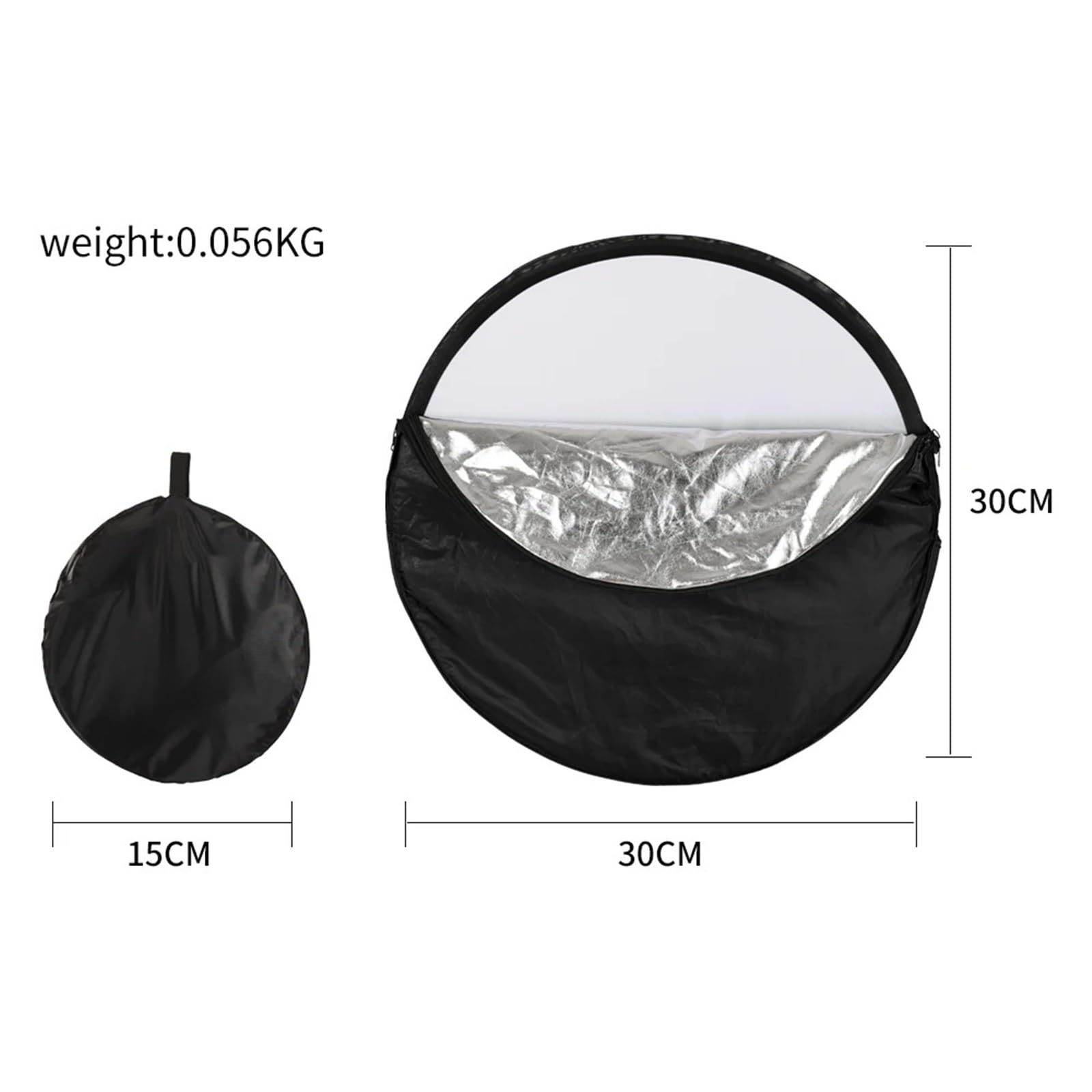 Réflecteur Pliable Disque Portable for Photographie, réflecteur de lumière Rond 5 en 1, diffuseurs Multi-disques Pliables, Or et Argent