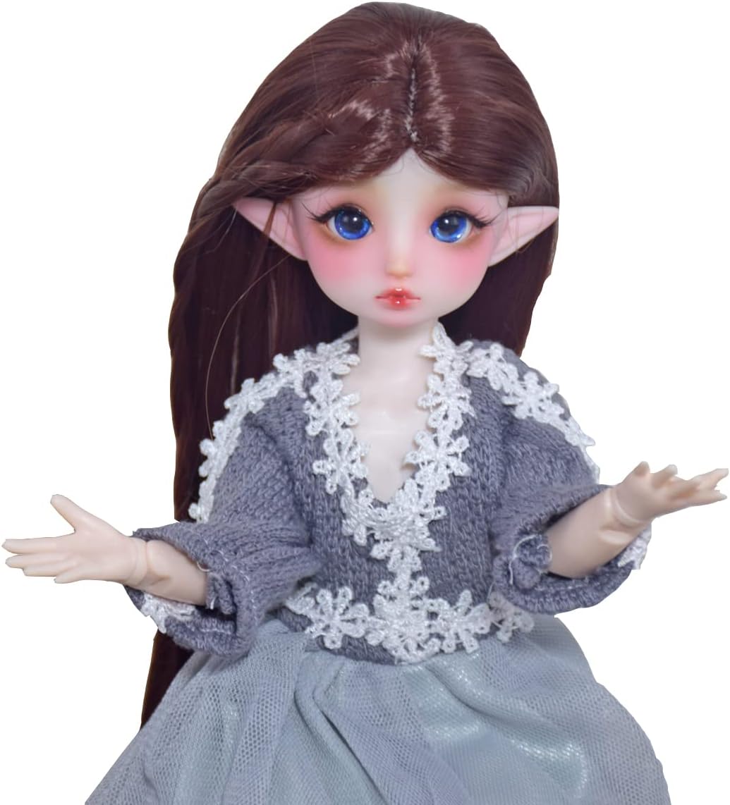 1/6 BJD Dolls 30cm SD Doll 11.8 Inch Cute Pretty Ball Jointed Body Doll DIY Toys with Clothes Outfits Shoes Wig Hair Makeup, Best Birthday Gift for Kids (Kama)