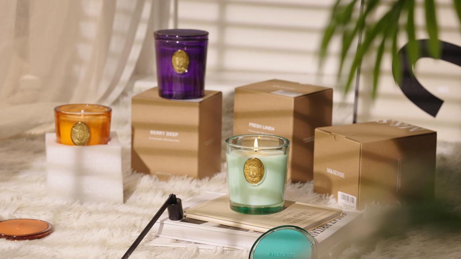 Lot De 4 Bougies Parfumées Lavande, Bougie Parfumée En Verre 24 Heures