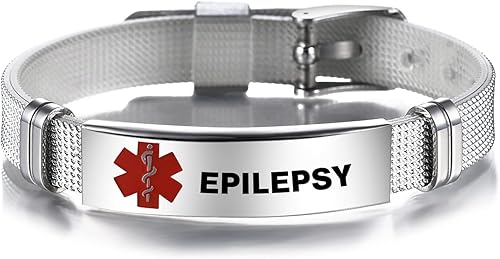Miniatura 5 de Pulsera de emergencia roja con identificación de alerta médica para mujeres, hombres, primeros auxilios, personas mayores, alarma de salud, placa de
