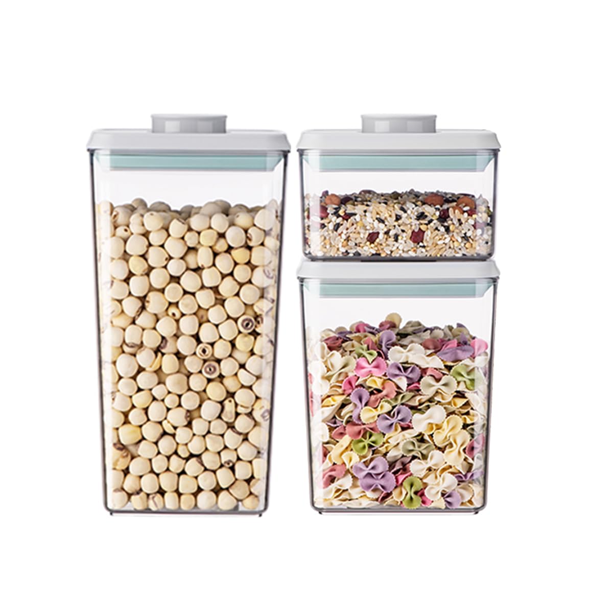 Food Storage Containers with Lids Airtight- 3Pcs BPA-Free Kitchen and Pantry Organization Pop Containers, Leakproof Stackable Kitchen Storage Containers for Cereal, Flour, Sugar (0.5, 1.2, 1.8 QT)