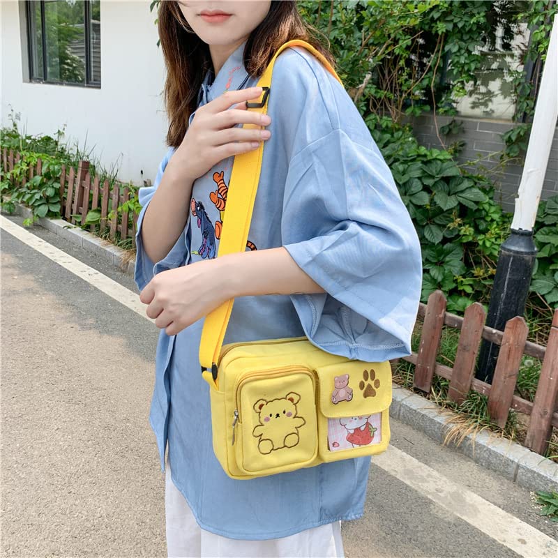 Kawaii Crossbody Bag Cute Wallet Purse Canvas Shoulder Bag for Women Small Messenger Bag3