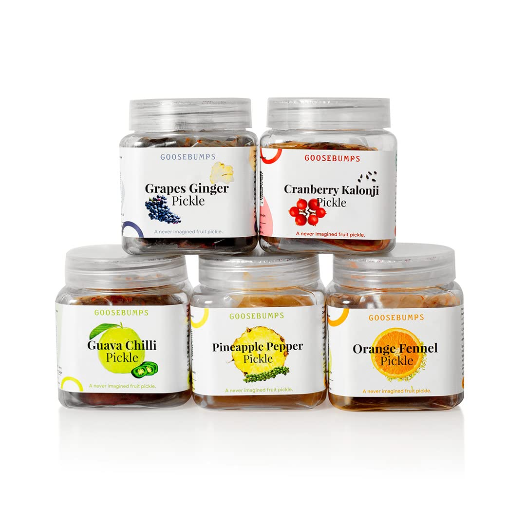 Goosebumps Fruit Pickles Combo, Grapes, Cranberry, Guava, Orange & Pineapple | Tasty Exotic Indian Fruit Pickles, 750g (B0B4DDP371) Amazon Price History, Amazon Price Tracker