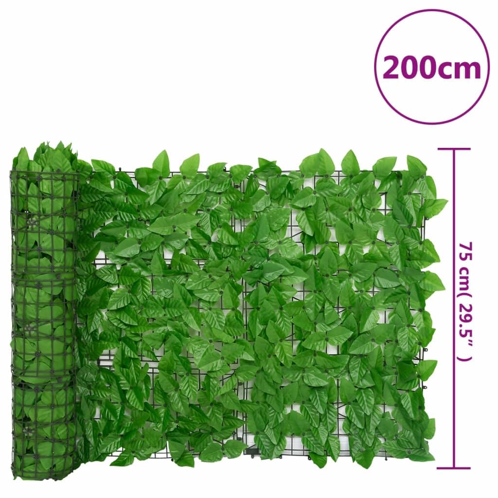 Homgoday Zewnętrzny parawan, Balkon Parawan z zielonymi liśćmi 200 x 75 cm, na zewnątrz do ogrodu, parawan zewnętrzny ogród, separe przegroda zewnętrzna Model3216421