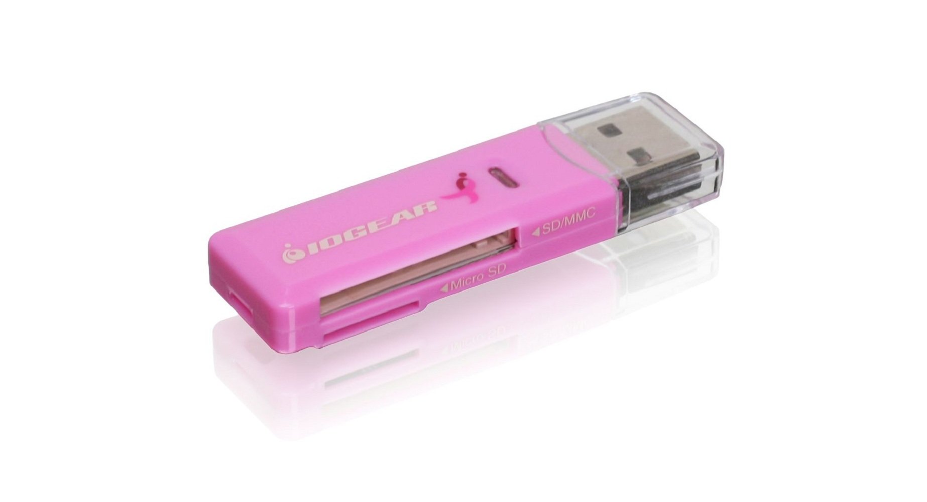 IOGEAR GFR204SDP SD/MMC/MicroSD Card Reader/Writer (Pink) (GFR204SDP)