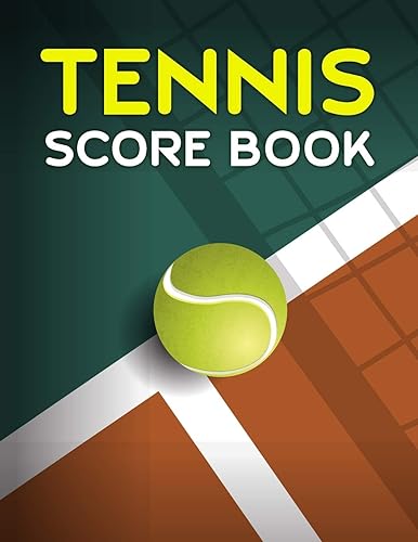 Tennis Score Book: Game Record Keeper for Singles or Doubles Play | Ball on Line of Tennis Court