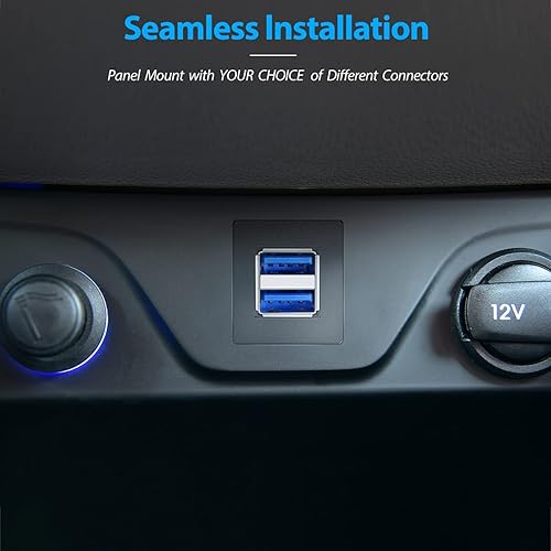 Miniatura 10 de Montaje empotrado cuadrado USB3.0 dual - 1M 3 pies USB 3.0 montaje de extensión, montaje en tablero, montaje empotrado, cable de montaje en panel,