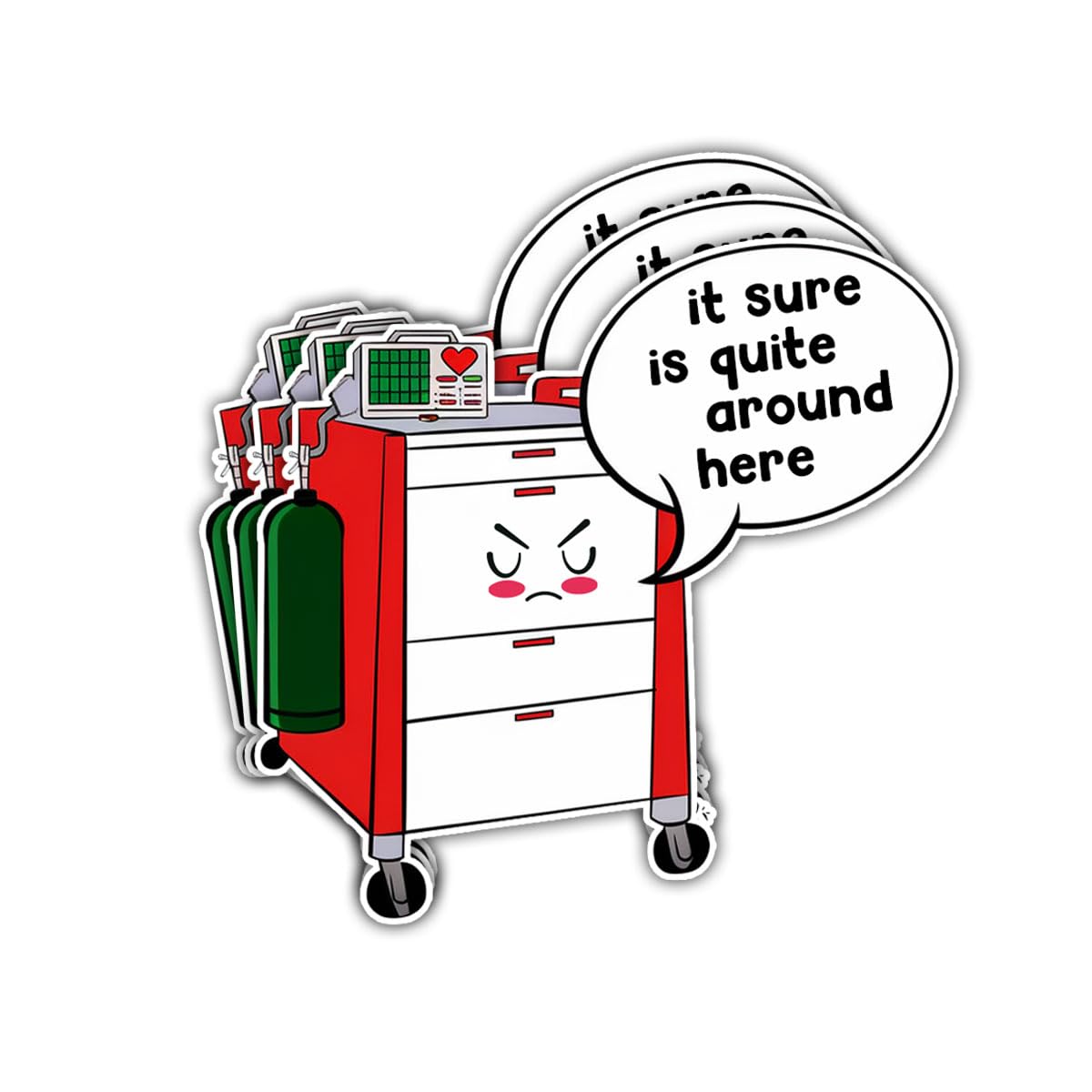 3Pcs It Sure Is Quiet Around Here Sticker Funny Meme Pharmacy Gift for Nurse Crash Cart Stickers Healthcare Nursing Nurses Medical Quiet Around Here