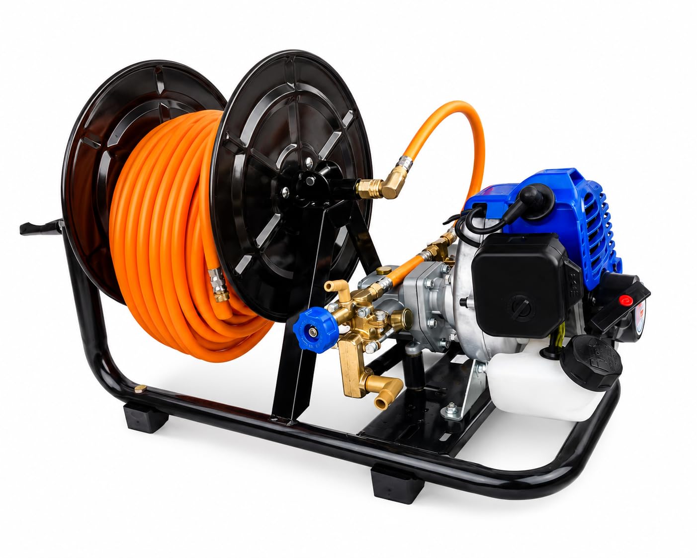 Powertec Pulverizador a Gasolina P980, Motor 2 Tiempos 26 cc, Bomba de Pistón, Presión 2-25 Bar, Caudal 6-8 L/min, Manguera 20 Metros