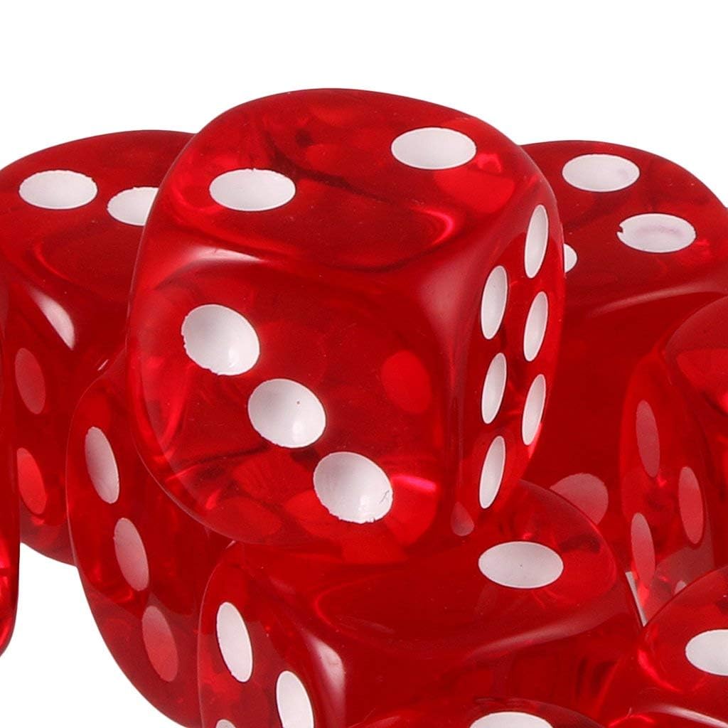 Luckymorden Pack of 5 Red Colored Dice for Board Games & Card Games | Perfect for Ludo, Poker 3
