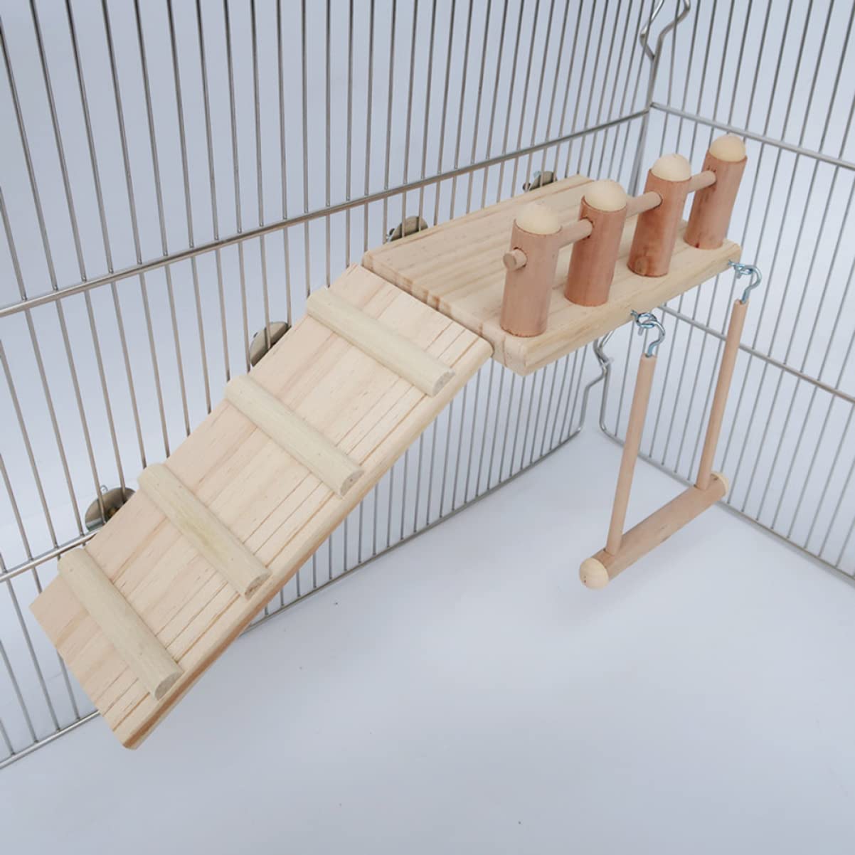 minkissy Hamsterspielzeug Set mit Schaukel und Sprungbrett für Streifenhörnchen und Kleine Papageien Robustes Zubehör für Hamster