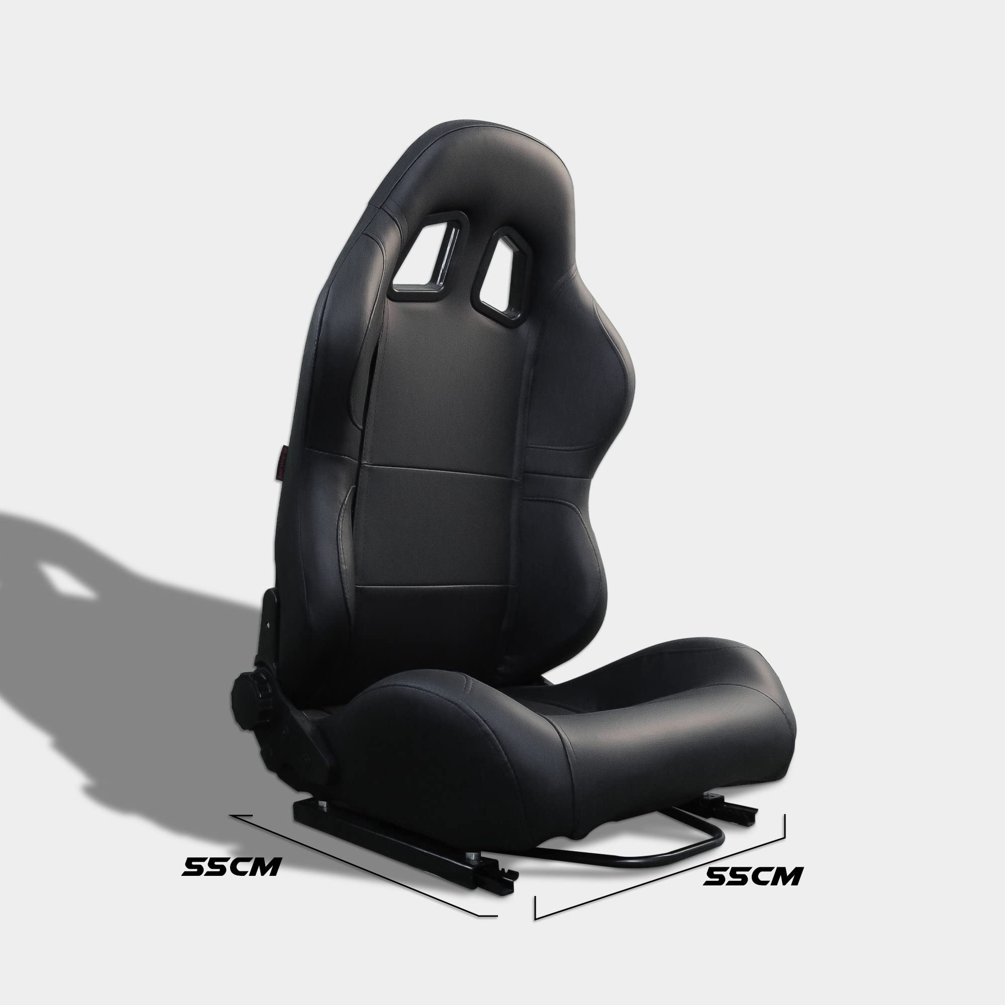 MODAUTO Asiento Deportivo Coche,Semibaquet Ajustable,Adaptable para Coches,Ríeles Incluidos,Conductor y Pasajero,para Coche y Simulador,Modelo N400, Negro,Una Unidad. (N400 Uni)