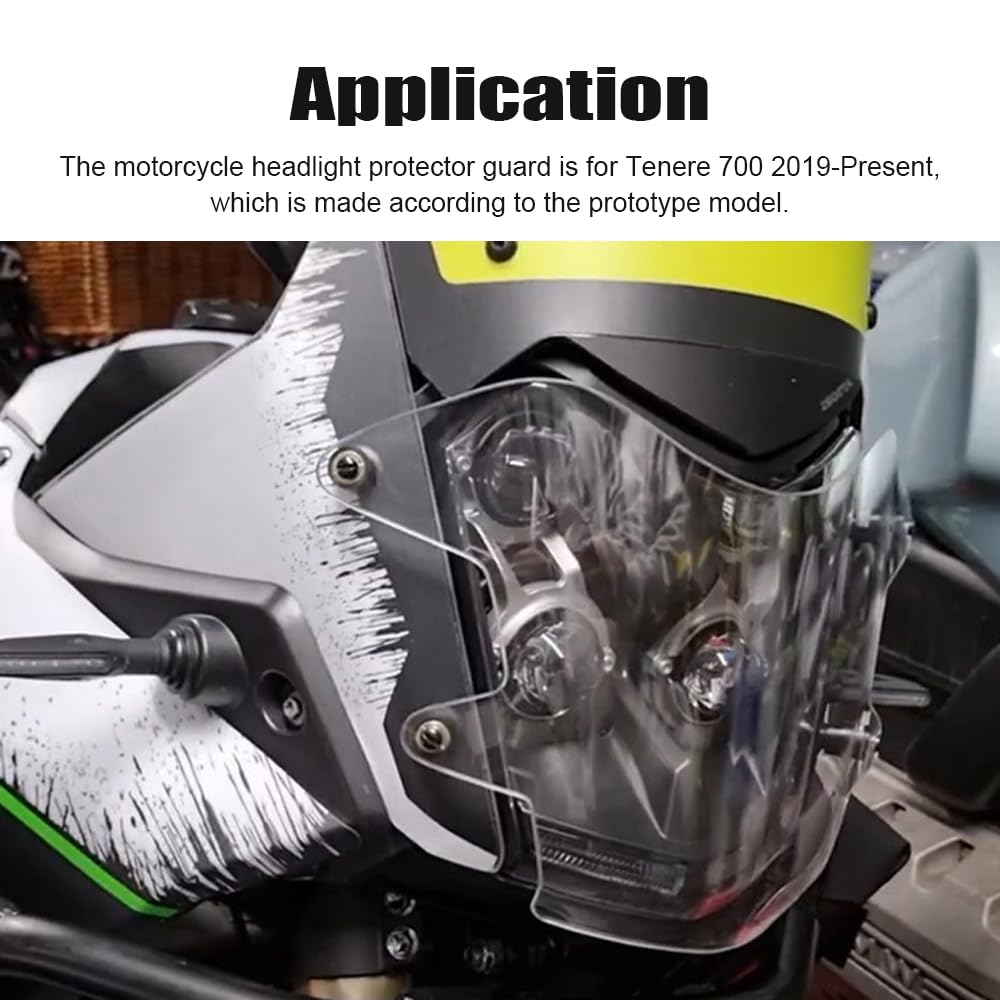 Shkalacar Protector de Faros de Moto, Faros Guardias Cubierta Acrílica con Tornillo de Montaje para Tenere 700 2019-presente