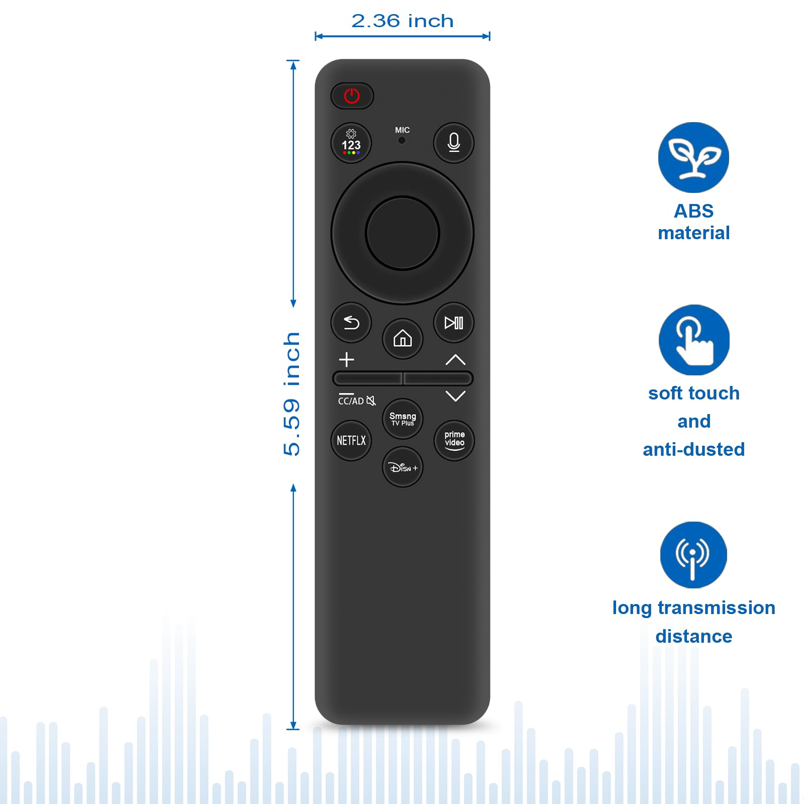 Telecomando vocale di ricambio BN59-01432A adatto per Smart TV Samsung 2023-2024 Neo QLED 8K, HDR Ultra HD, VG-TM2360E