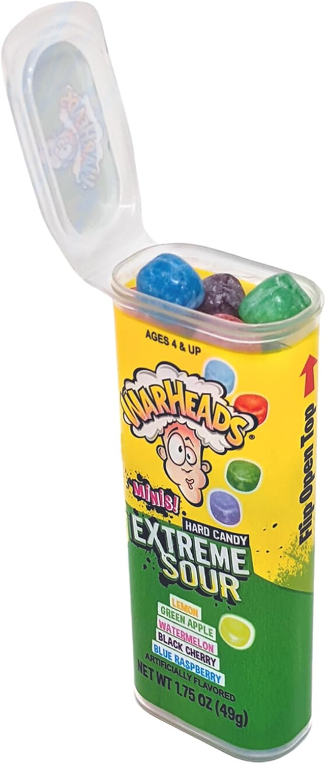 Warheads Minis Extreme Sour Hard Candies, Assorted Fruit Flavors,