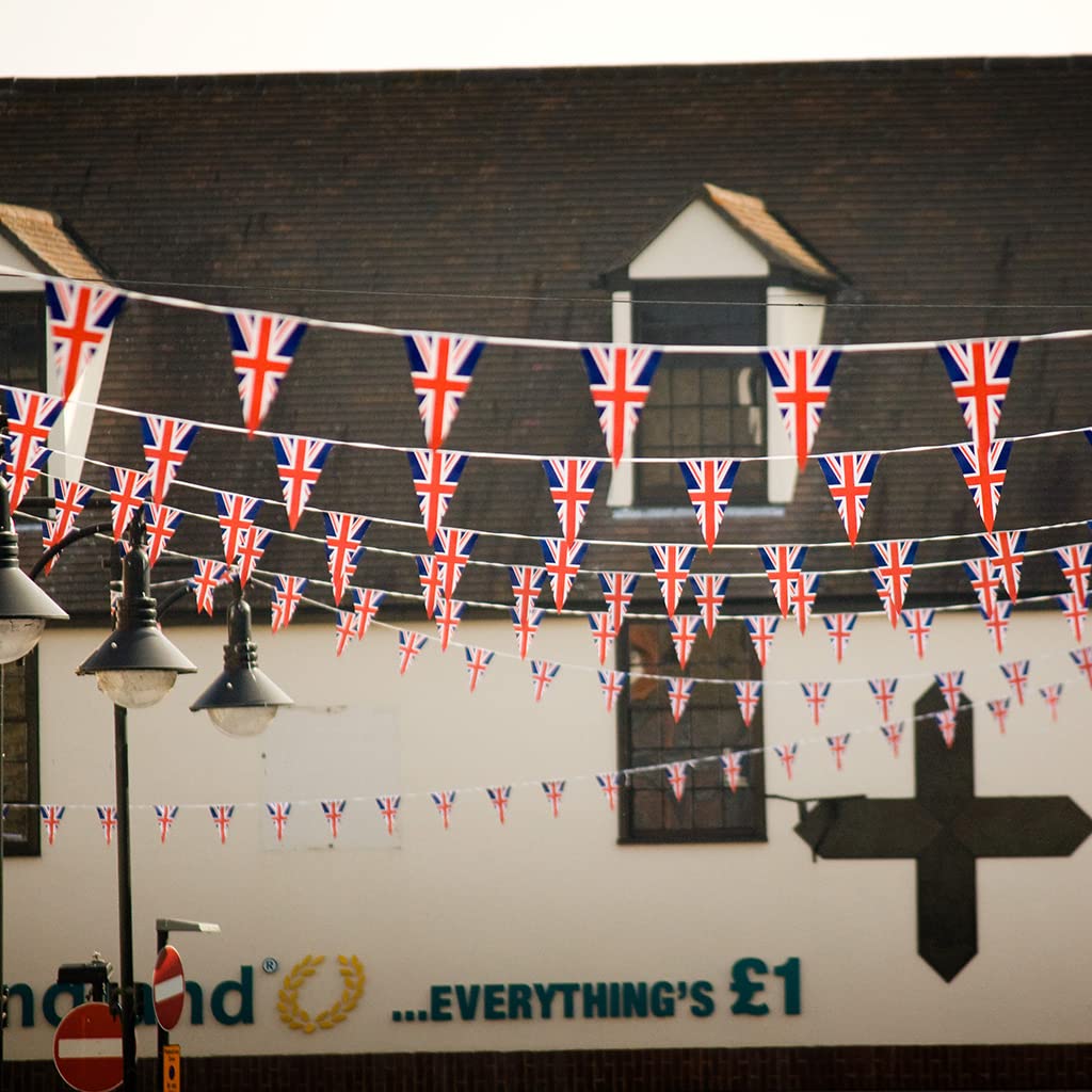 Guirlande De Fanions De Drapeau Britannique Avec 38 Drapeaux Triangulaires, Drapeaux Du Royaume-Uni Pour événements Sportifs Union Jack 10 M