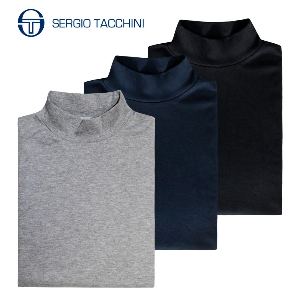 Sergio Tacchini Maglia Collo Alto Uomo Maglia Lupetto Caldo Cotone