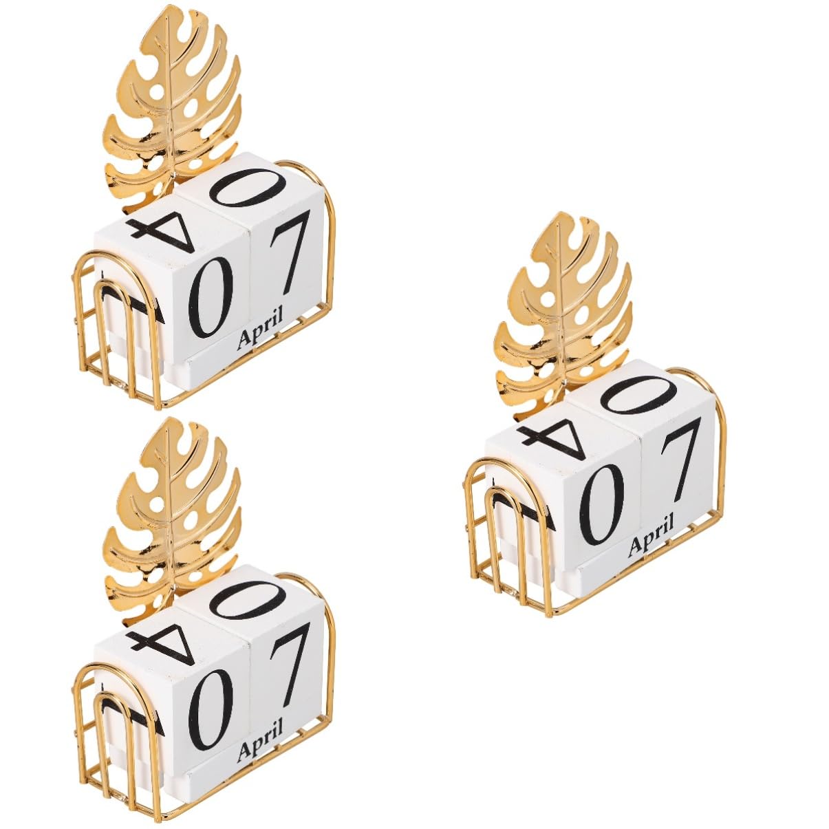 Sosoport 3 Ensembles Décoration De Calendrier En Bois Annuel Calendriers Sur Tableau Calendrier De Bureau Clair Calendrier Flip Debout Calendrier Flip Block Date Du Mois Blocs Le Fer