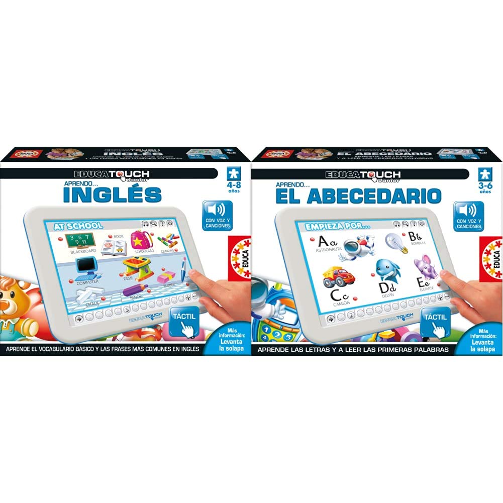 Educa EducaTouch Junior Aprendo Inglés, con Voz y Sonido Juego Educativo para niños, a Partir de 4 años (15438) + Educatouch Junior Aprendo El Abecedario, con Voz y Sonido Juego Educativo
