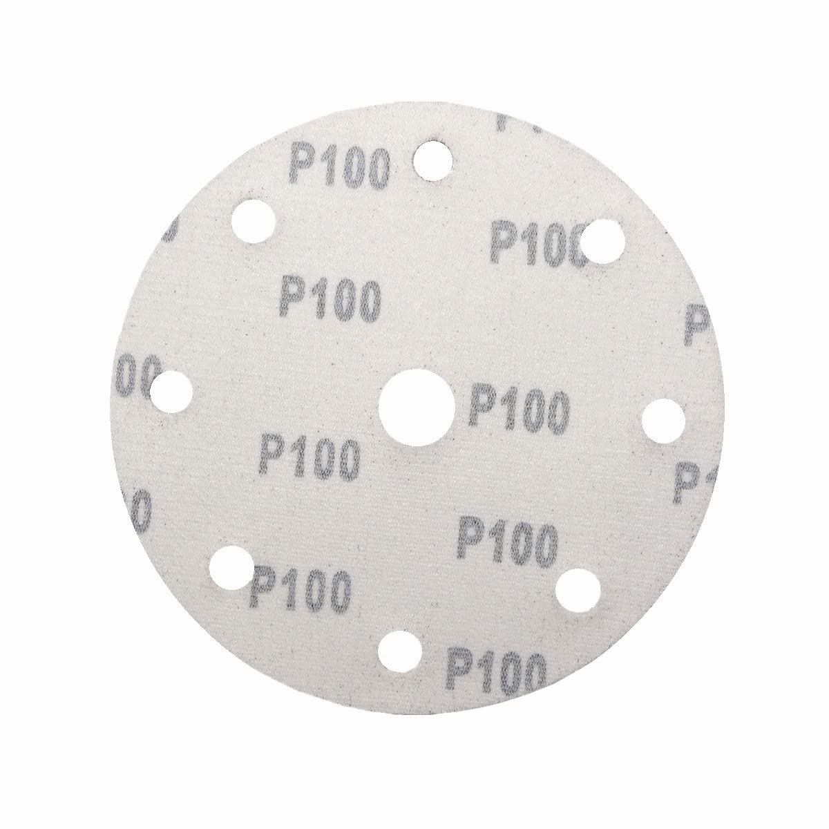 Discos de lija excéntricos (25 unidades, 150 mm de diámetro, 9 agujeros, grano P100)