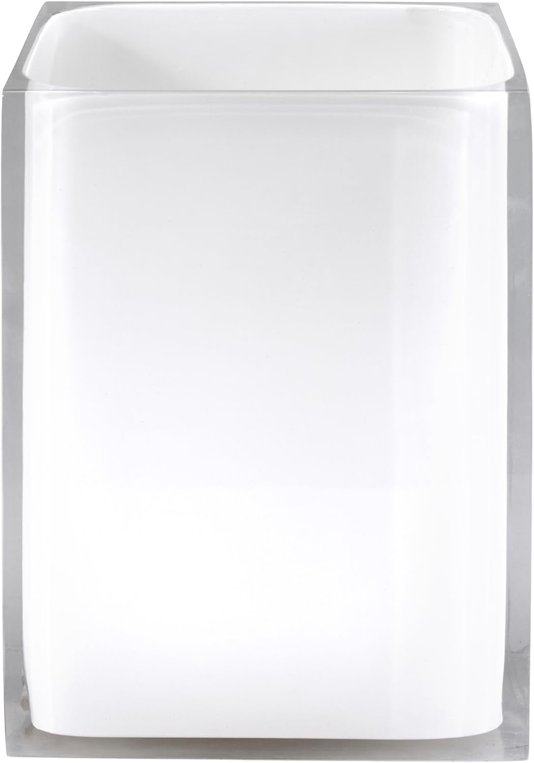 White and Clear Resin Modern Wastebasket