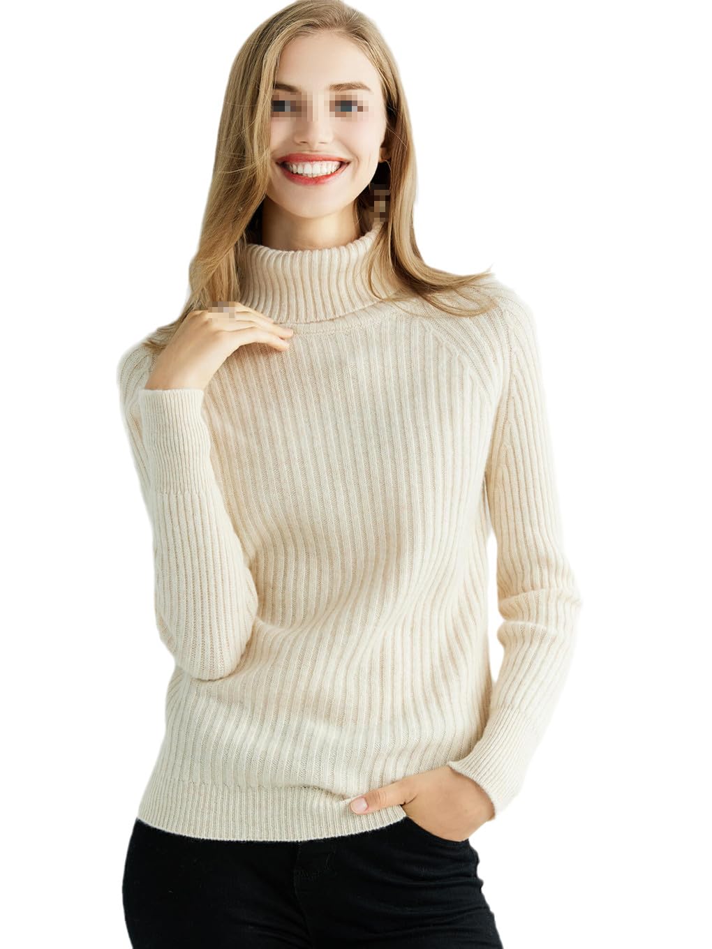 Jegsnoe Herbst Kaschmirpullover Damen Langarm Strickpullover Wolle Rollkragenpullover Winterpullover Tops
