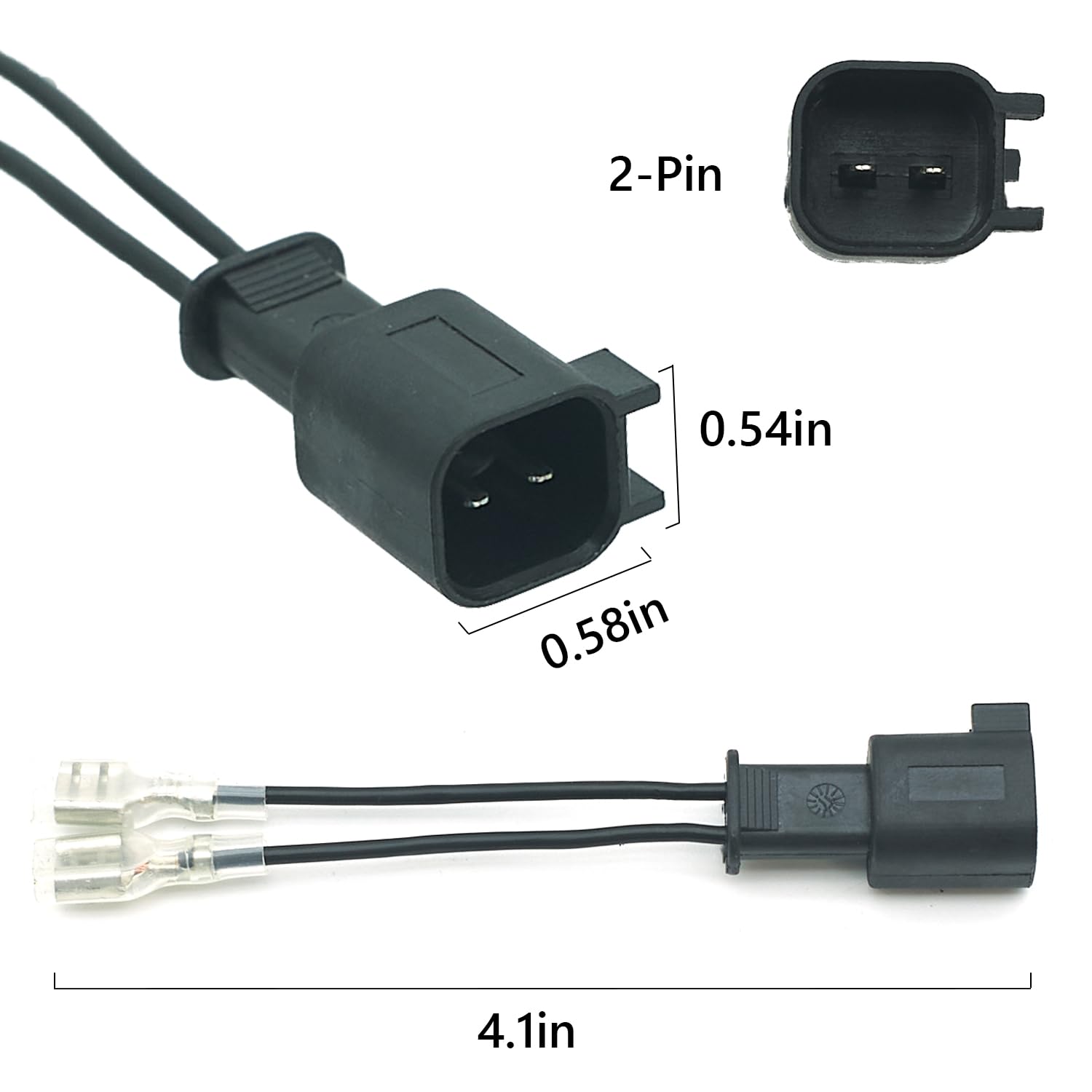 NEOGET Car Horn Connector Adapter Wiring Harness, Compatible with Ford Chevy Tesla Ram GMC, 2+1 Pack Pigtail Converter for Universal to OEM Horn Replacement (Ford)