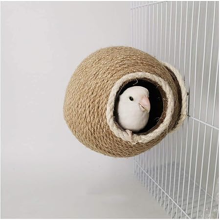 Amazon Co Jp 鳥 ハウス バードハウス 天然素材 ココナッツの殻の鳥の家 オウムの巣 オウム用品バードケージアクセサリー インコ 小動物用ハウス 隠れ家 鳥かご ハムスターおもちゃ 庭園飾り 寝床 遊び場 ペット用品