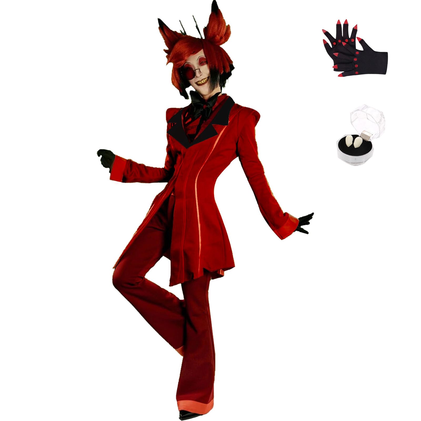 SHIKI Anime Hazbim Hotel Charlie Morningstar Cosplay Costume Charlotte Alastor Red Jacke Uniform Suit Halloween Outfit