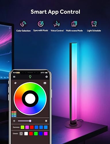Miniatura 5 de ELOUYCKE Barras de luz LED inteligentes barra de luz RGB de 16 millones de colores con modos de escena y modos de música barra de luz inteligente