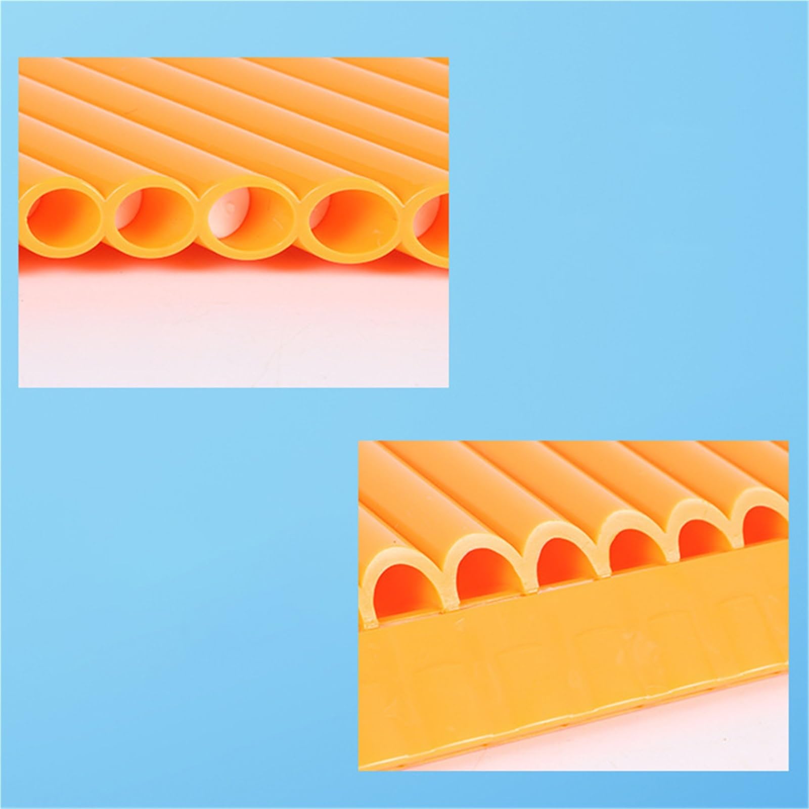 Professional Pan Flute Washable And Removable Beginners Can Play In Multiple Colors 18-pipe Pan Flute(Orange)