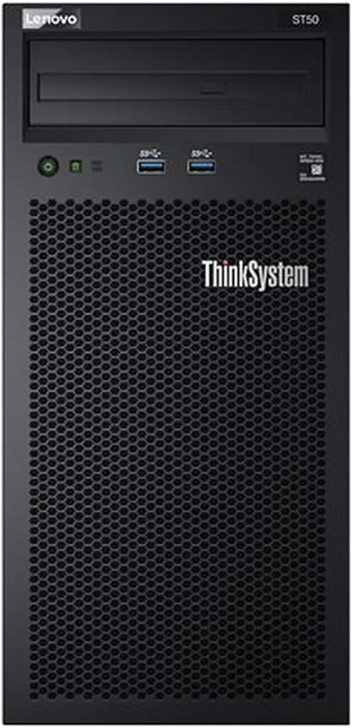 Lenovo ThinkSystem ST50 Tower Server Including Intel Xeon 3.4GHz CPU, 32GB DDR4 2666MHz RAM, 6TB HDD Storage, JBOD RAID (Renewed)