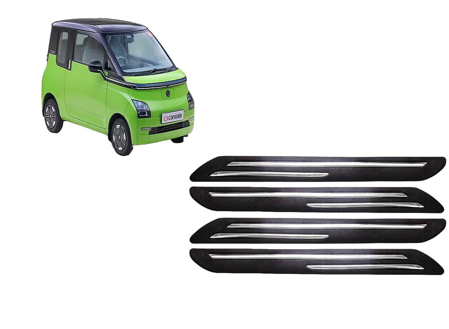 drench - car accessories - car bumper guard scratch protector compatible with mg comet ev - durable & flexible design (set of 4 pieces)