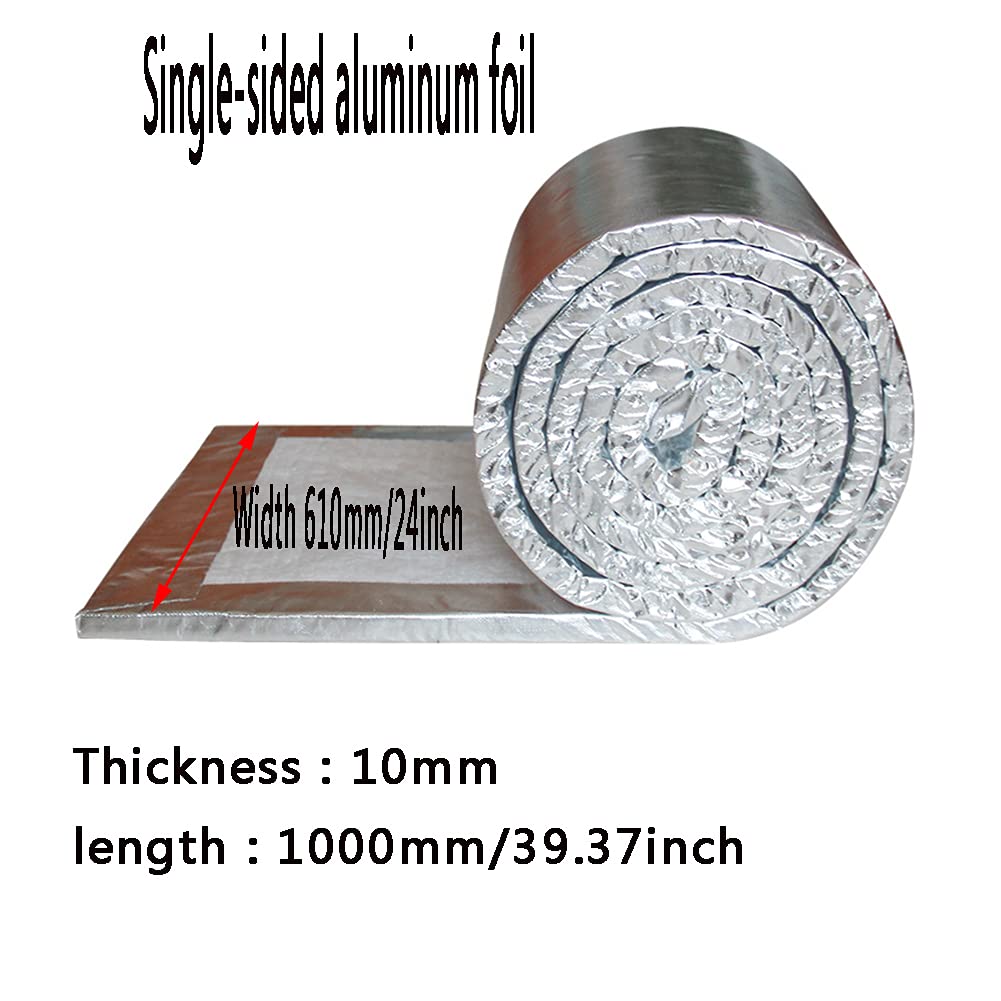 Couverture De Feu De Déflecteur D'isolation En Fibre De Céramique - Feuille D'aluminium Simple Face Pour Poêles, Fours, Fours, Feu,10mmx610mmx1000mm