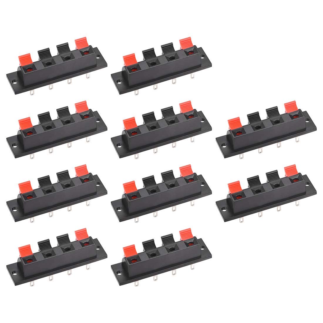 Connettore a pulsante per altoparlante stereo a 2 vie, morsettiera a molla, morsetto di giunzione, clip di prova, connettore a rilascio a pressione