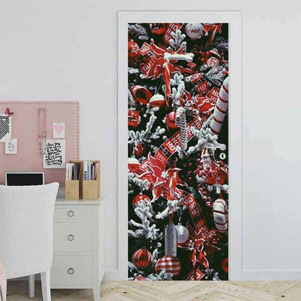 3D Door Stickers Mural Christmas 3D Door Sticker Christmas Pendant Self