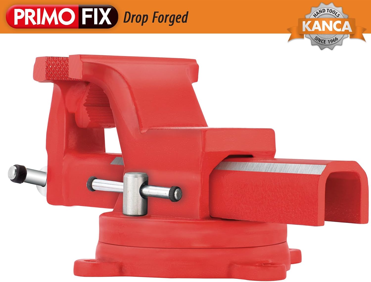 KANCA PRMPL-140,PRIMO PIPE AND BENCH VISE With 360° Rotating Swivel Base,Drop-Forged Pipe and Bench Vise,Jaw Size 5.6", Max Jaw Opening 7.5",Strong Hand Tools and Machinist Vise (5.6")