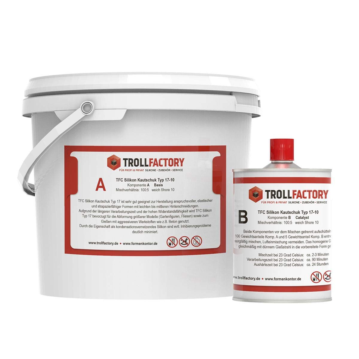 Silicone RTV NV blanc type 17 élastomère de condensation 100:5