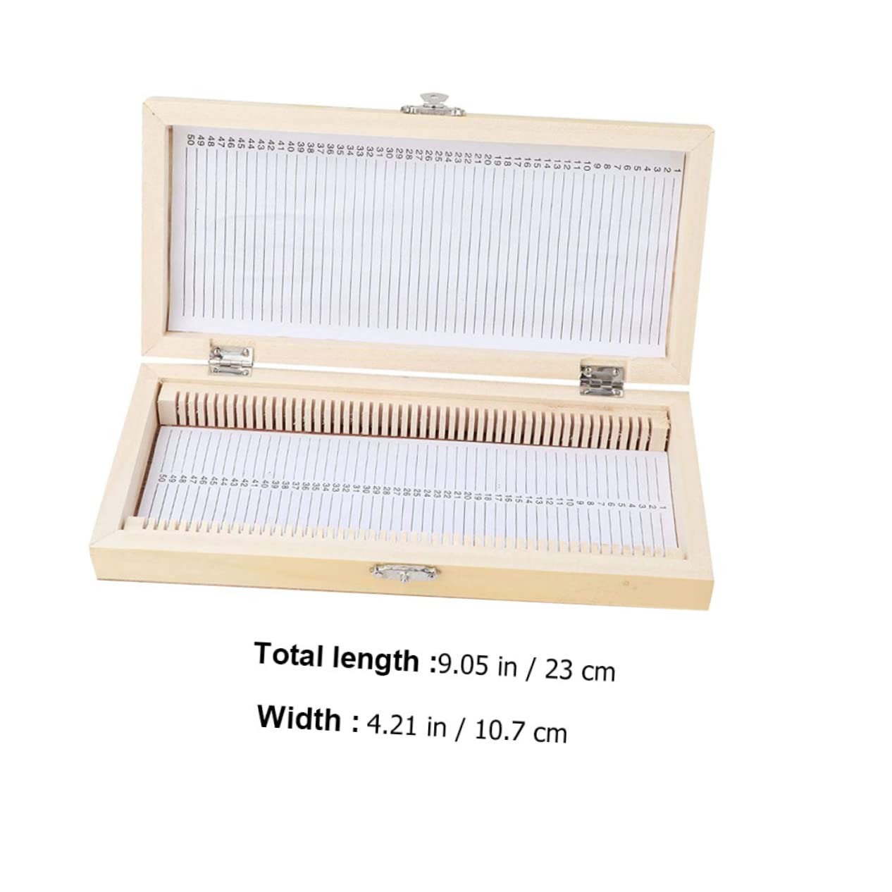 Amosfun Boîte Coulissante en Bois Compacte et Facile à Transporter Compartiments Numérotés pour 50 Lames de Microscope pour Collection de Spécimens