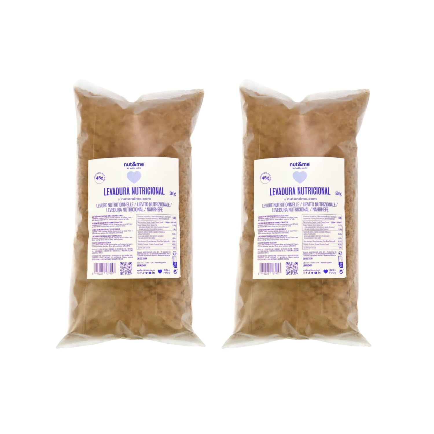 Levadura nutricional en copos 1 kg Pack 2 x 500 gr Alto en proteínas y vitamina B Low carb Keto Vegano