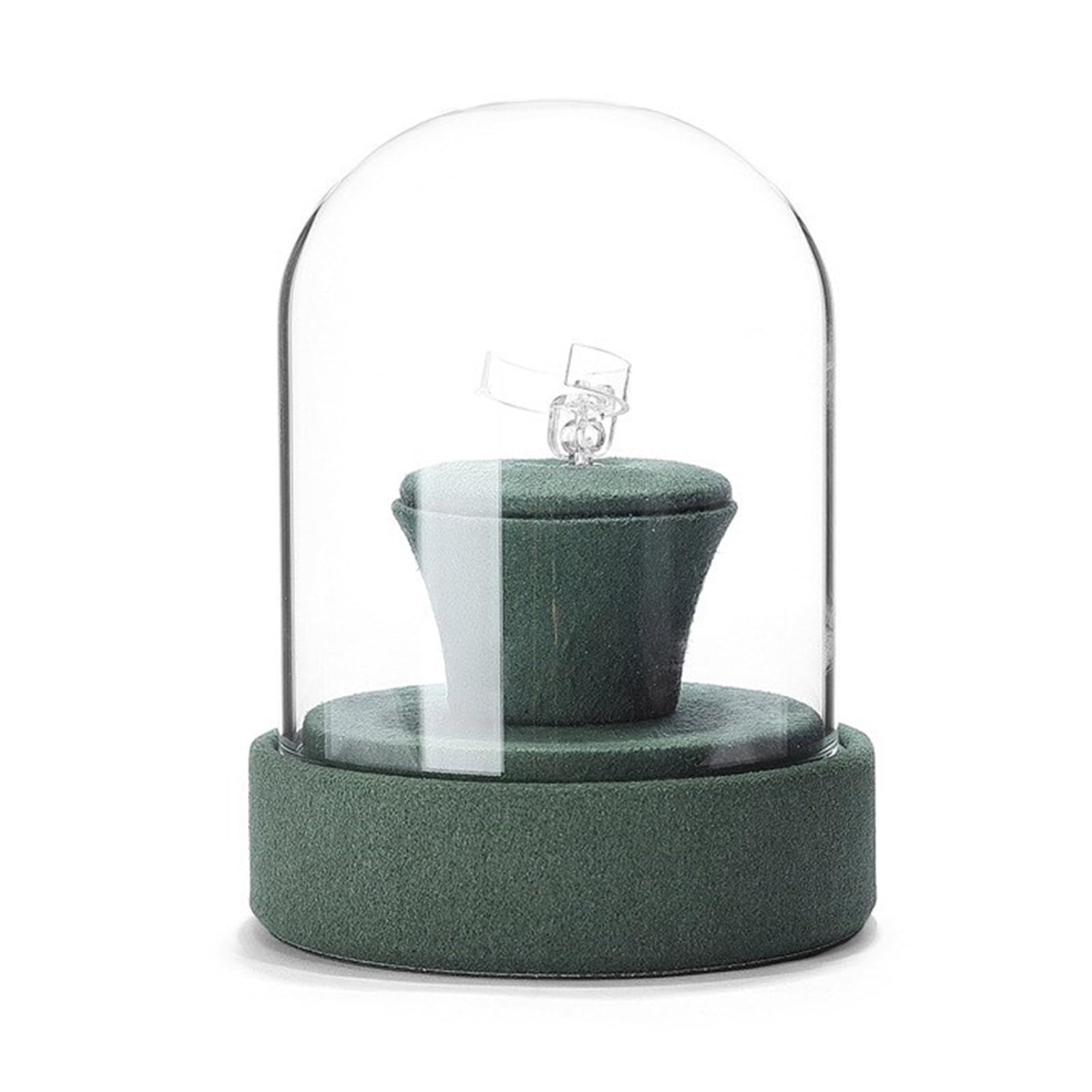 HDOYTXXM Protective Glass Cloche Jewelry Holder Jewelry Display Stand with Cover Velvets Base Accessories Rack Stylish Cover