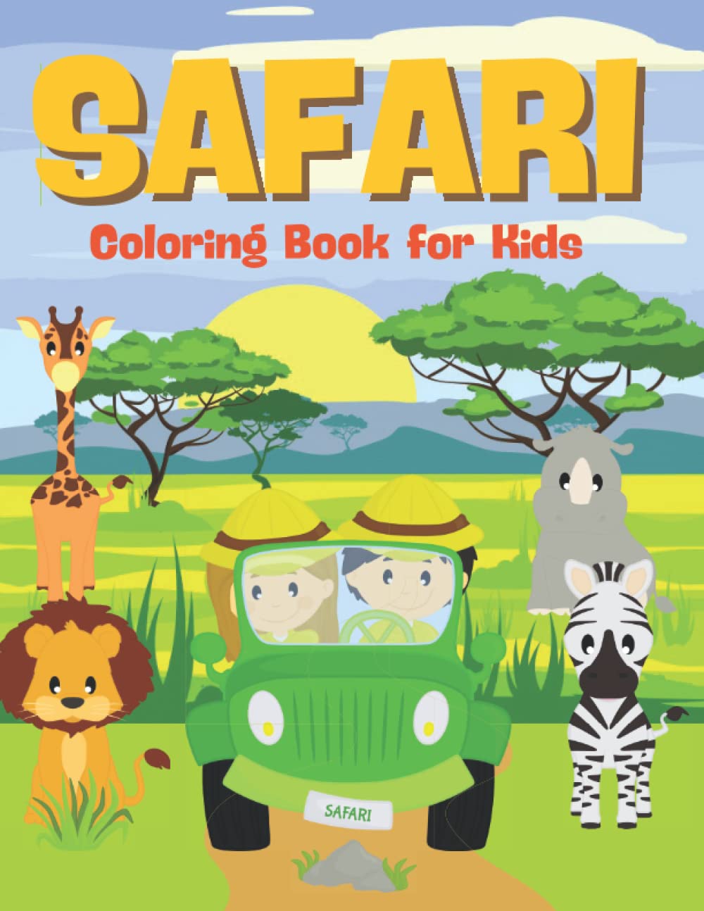 Safari Coloring Book for Kids: African Safari Amaizing Wild Animals Coloring Book for Kids Boys and Girls