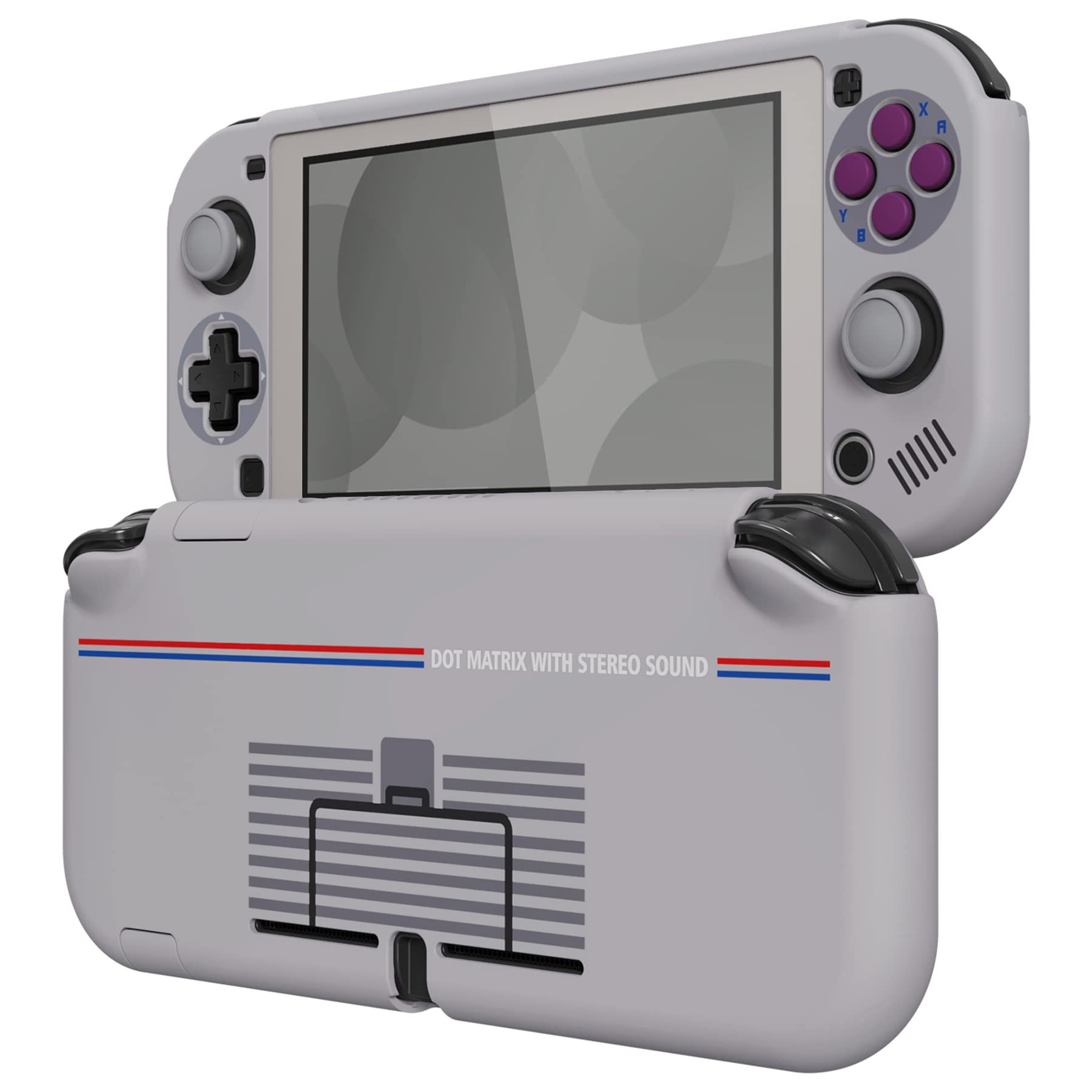 eXtremeRate PlayVital Funda para Nintendo Switch Lite, Carcasa Protectora con Protector de Pantalla de Vidrio Templado, Protector Duradero, Accesorios para Switch Lite (Clásico SFC SNES EU) — view 13