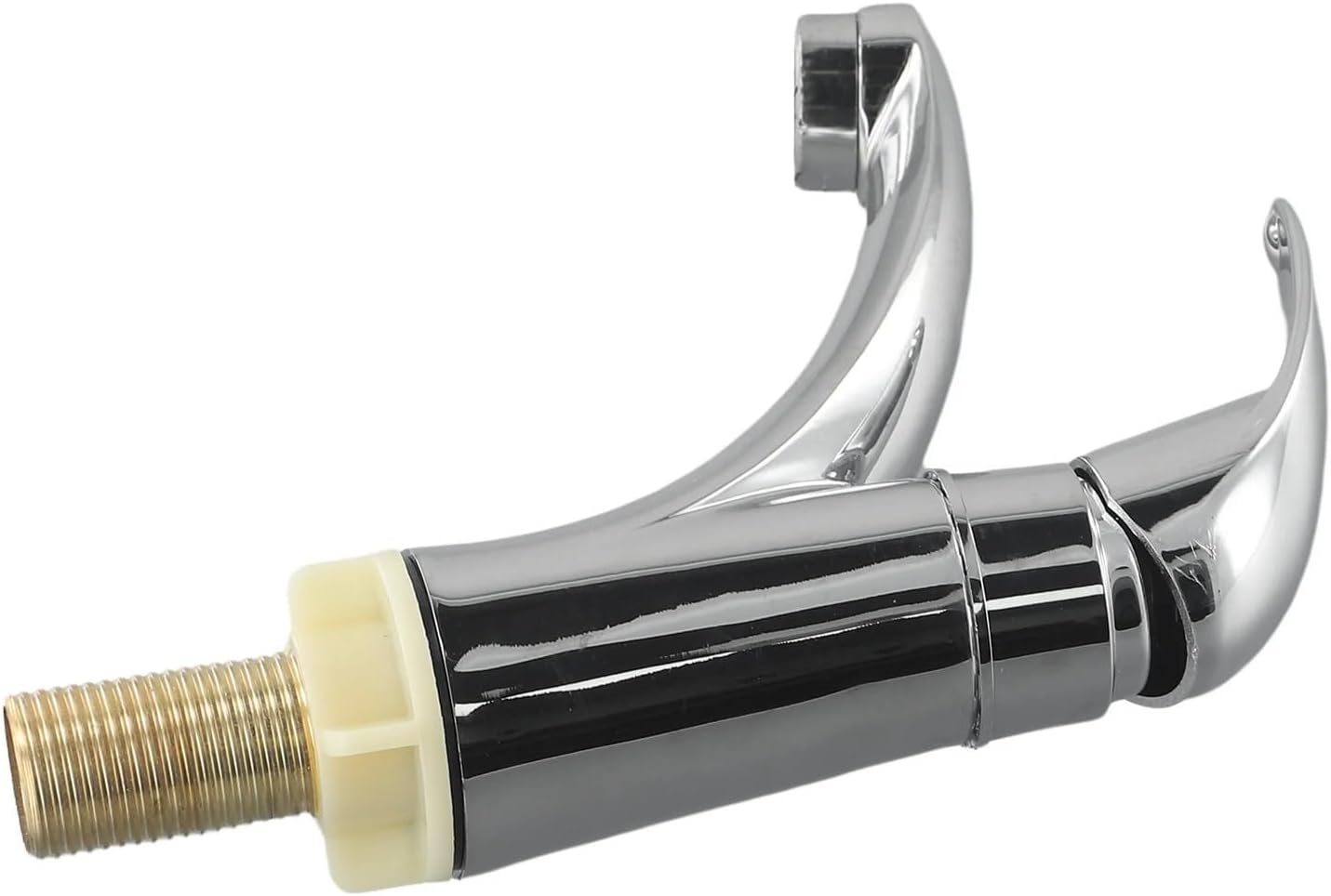 High-Shine Chrome Single-Cold Bathroom Sink Tap, Ergonomic Single-Lever Deck-Mounted Vanity Faucet