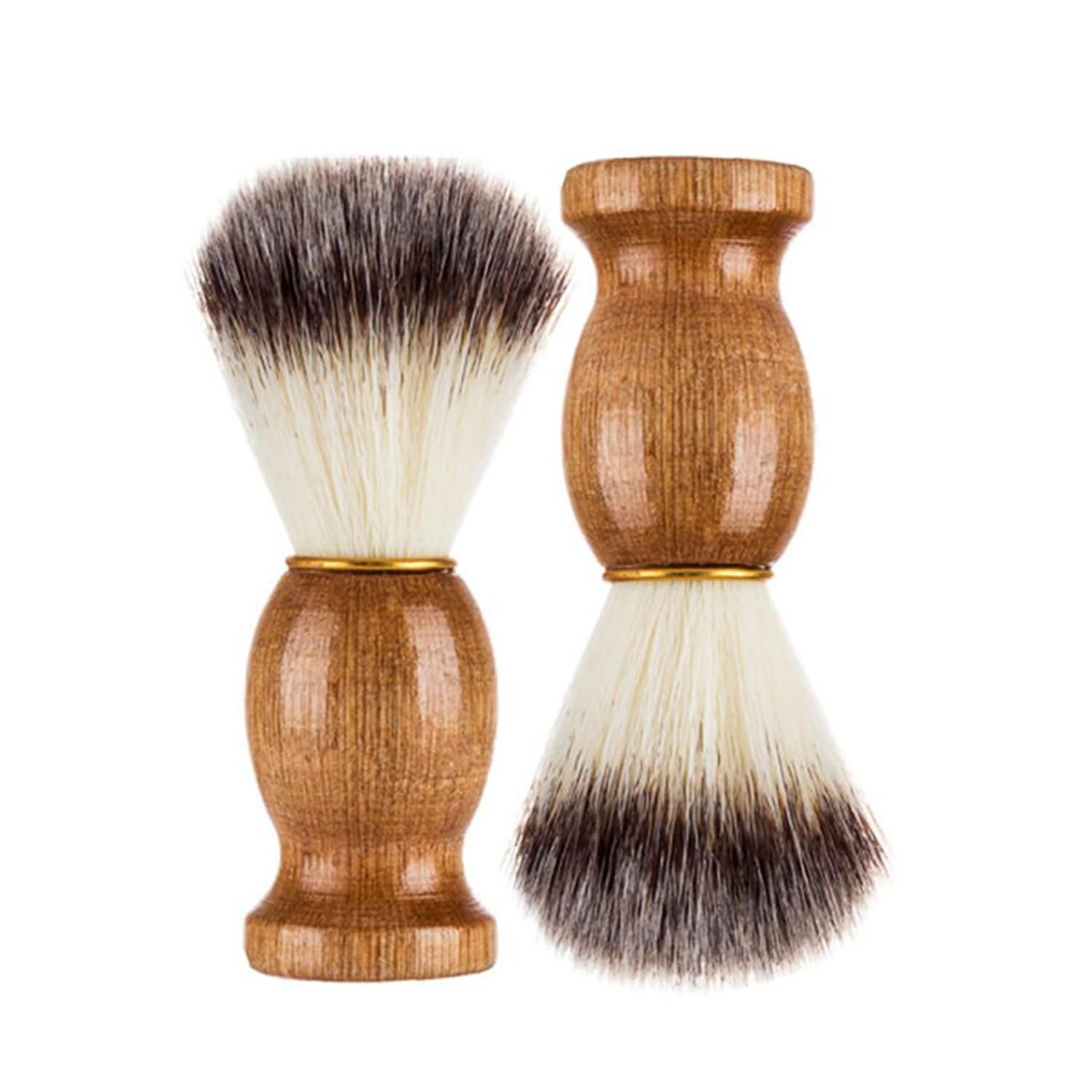 2 Piezas Brocha de Afeitar de Pelo de Tejón, Brocha de Afeitar con Mango de Madera Maciza, Hecha a Mano con Pelo de Tejón, Suave con la Piel, para el Afeitado en Húmedo con Navaja de Afeitar